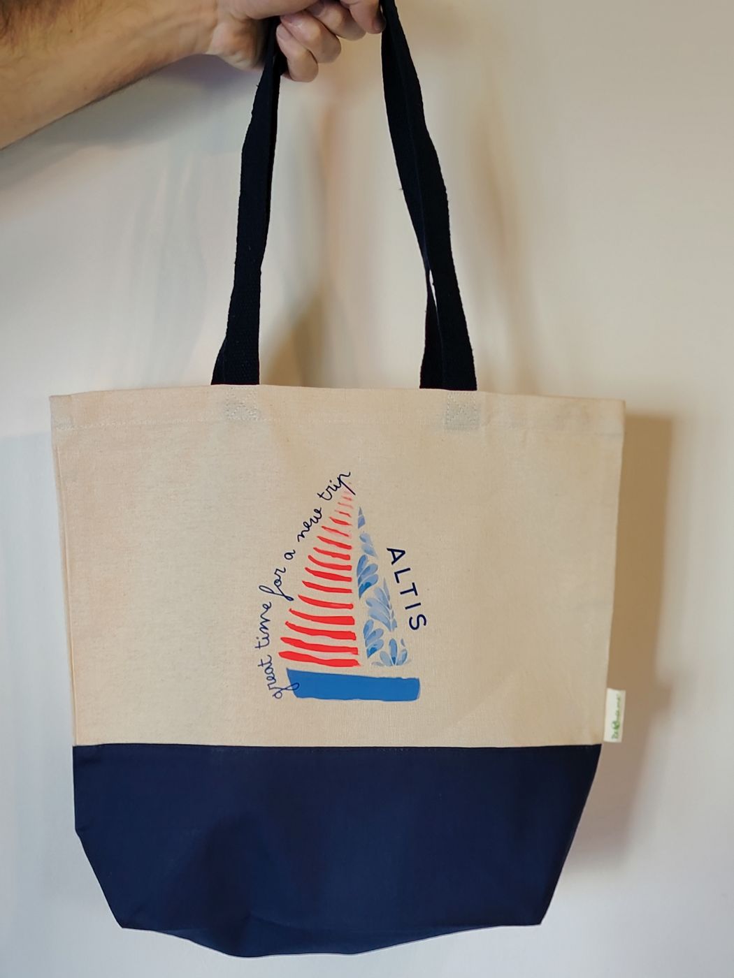 Tote bag de lienzo con diseño de velero para Altis Viajes